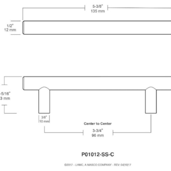 Franklin Brass | Liberty 10-Pack Steel Bar Pulls – 96mm (3-3/4”) Stainless Steel - Picture 11 of 11